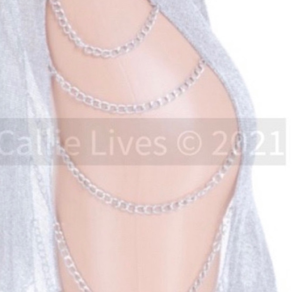 New!Gold /Silver Shimmer Chain Mesh Armor Swim Coverup Top - Picture 16 of 17